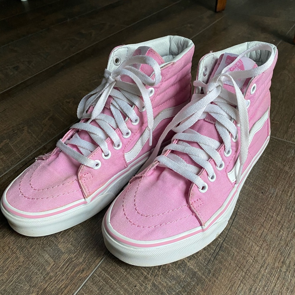 Light pink high top Vans
